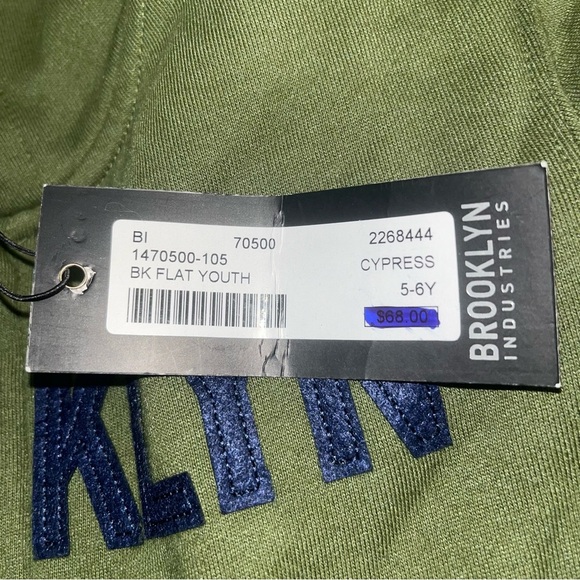 NWT Brooklyn Industries hooded appliqué spellout sweatshirt kids Rare 5-6 yrs - Picture 6 of 7